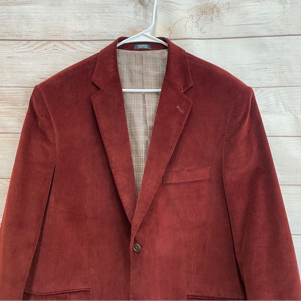 SADDLEBRED CORDUROY‎ BLAZER IN WINE - Picture 3 of 7